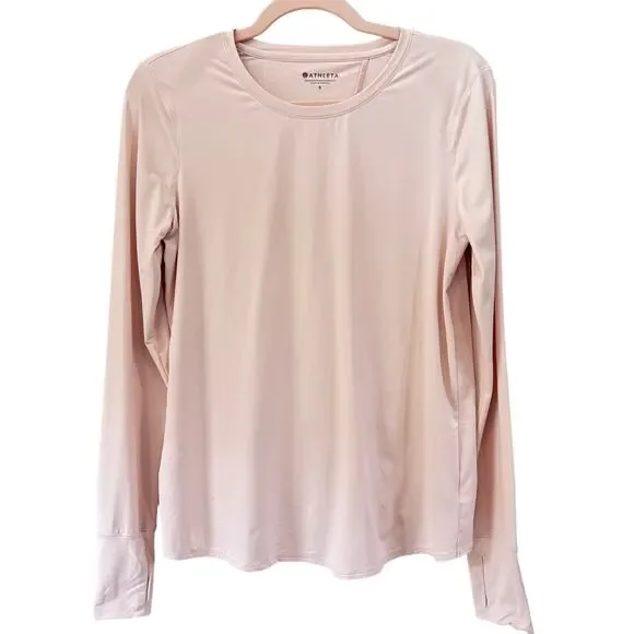 ATHLETA Sunlover UPF Top Size Small Tulip Back Active Workout Top Light Pink - Picture 2 of 14